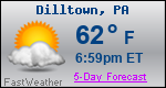 Weather Forecast for Dilltown, PA