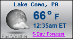 Weather Forecast for Lake Como, PA