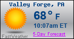 Weather Forecast for Valley Forge, PA