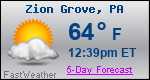 Weather Forecast for Zion Grove, PA