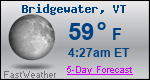 Weather Forecast for Bridgewater, VT
