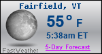 Weather Forecast for Fairfield, VT