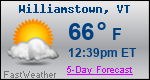 Weather Forecast for Williamstown, VT