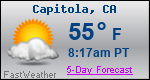 Weather Forecast for Capitola, CA