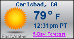 Weather Forecast for Carlsbad, CA