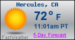 Weather Forecast for Hercules, CA