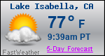 Weather Forecast for Lake Isabella, CA