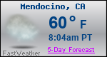 Weather Forecast for Mendocino, CA