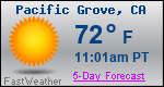 Weather Forecast for Pacific Grove, CA