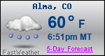 Weather Forecast for Alma, CO
