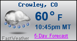 Weather Forecast for Crowley, CO