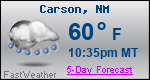 Weather Forecast for Carson, NM