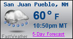 Weather Forecast for San Juan Pueblo, NM