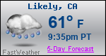 Weather Forecast for Likely, CA