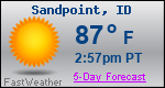 Weather Forecast for Sandpoint, ID