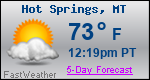 Weather Forecast for Hot Springs, MT