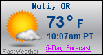 Weather Forecast for Noti, OR