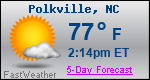 Weather Forecast for Polkville, NC