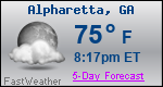 Weather Forecast for Alpharetta, GA