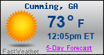 Weather Forecast for Cumming, GA