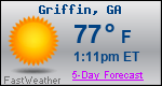 Weather Forecast for Griffin, GA