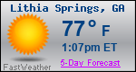 Weather Forecast for Lithia Springs, GA