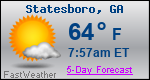 Weather Forecast for Statesboro, GA