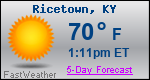 Weather Forecast for Ricetown, KY