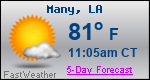 Weather Forecast for Many, LA
