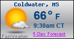 Weather Forecast for Coldwater, MS
