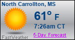 Weather Forecast for North Carrollton, MS