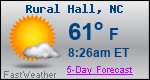 Weather Forecast for Rural Hall, NC