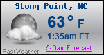 Weather Forecast for Stony Point, NC