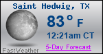 Weather Forecast for Saint Hedwig, TX