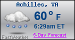 Weather Forecast for Achilles, VA