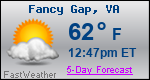 Weather Forecast for Fancy Gap, VA