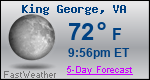 Weather Forecast for King George, VA