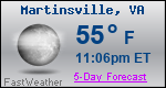 Weather Forecast for Martinsville, VA