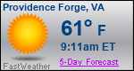 Weather Forecast for Providence Forge, VA