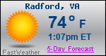 Weather Forecast for Radford, VA
