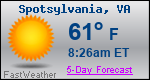 Weather Forecast for Spotsylvania, VA