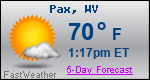 Weather Forecast for Pax, WV