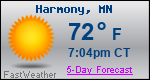 Weather Forecast for Harmony, MN