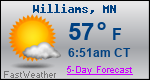 Weather Forecast for Williams, MN