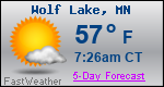 Weather Forecast for Wolf Lake, MN