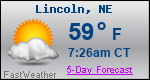 Weather Forecast for Lincoln, NE