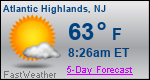 Weather Forecast for Atlantic Highlands, NJ
