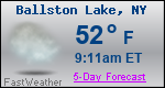 Weather Forecast for Ballston Lake, NY