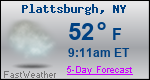 Weather Forecast for Plattsburgh, NY