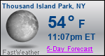 Weather Forecast for Thousand Island Park, NY